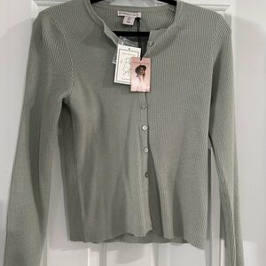 Sincerely Jules Ribbed Button Down in Sage